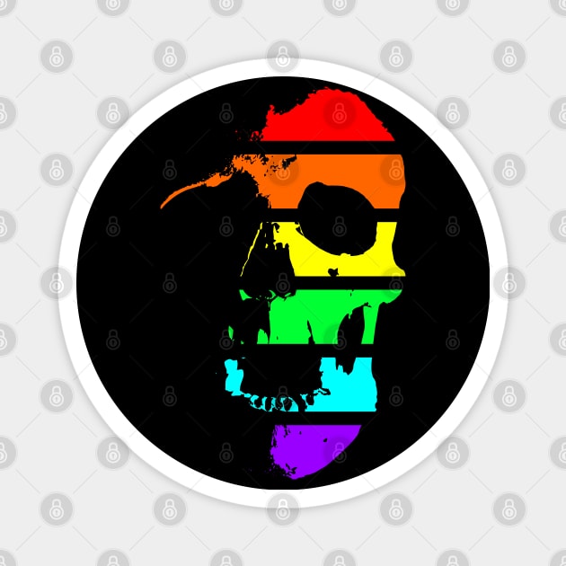 Neon Rainbow Skull Magnet by CJ Ramirez